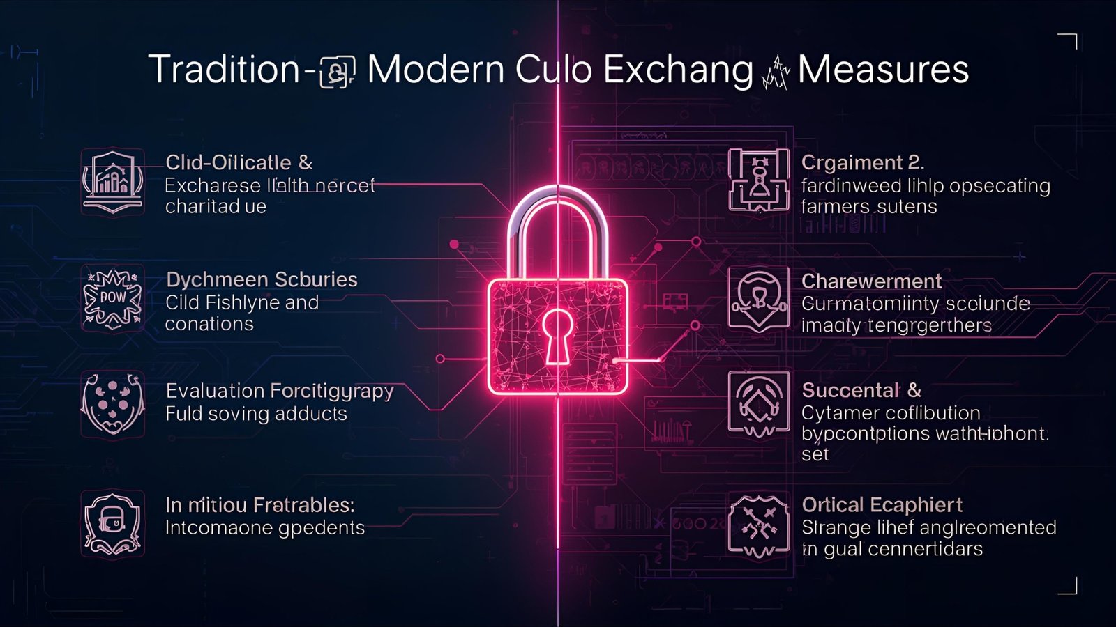 Comparison chart showing traditional vs. modern exchange security measures