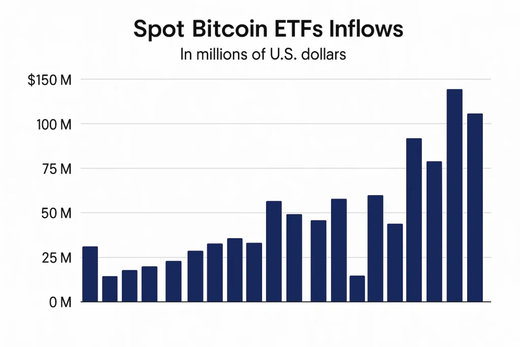 Spot Bitcoin ETFs Log $553M Daily Inflows Capital Rotation Guide Spot Bitcoin ETFs Inflows