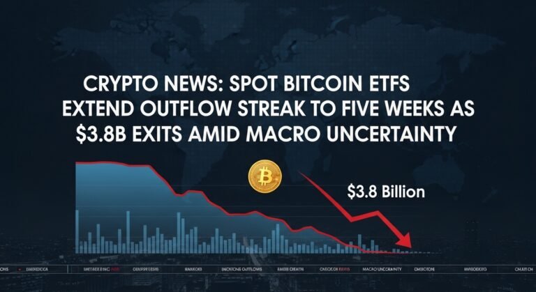 Crypto News: Spot Bitcoin ETFs Extend Outflow Streak to Five Weeks as $3.8B Exits Amid Macro Uncertainty Amid Macro Uncertainty