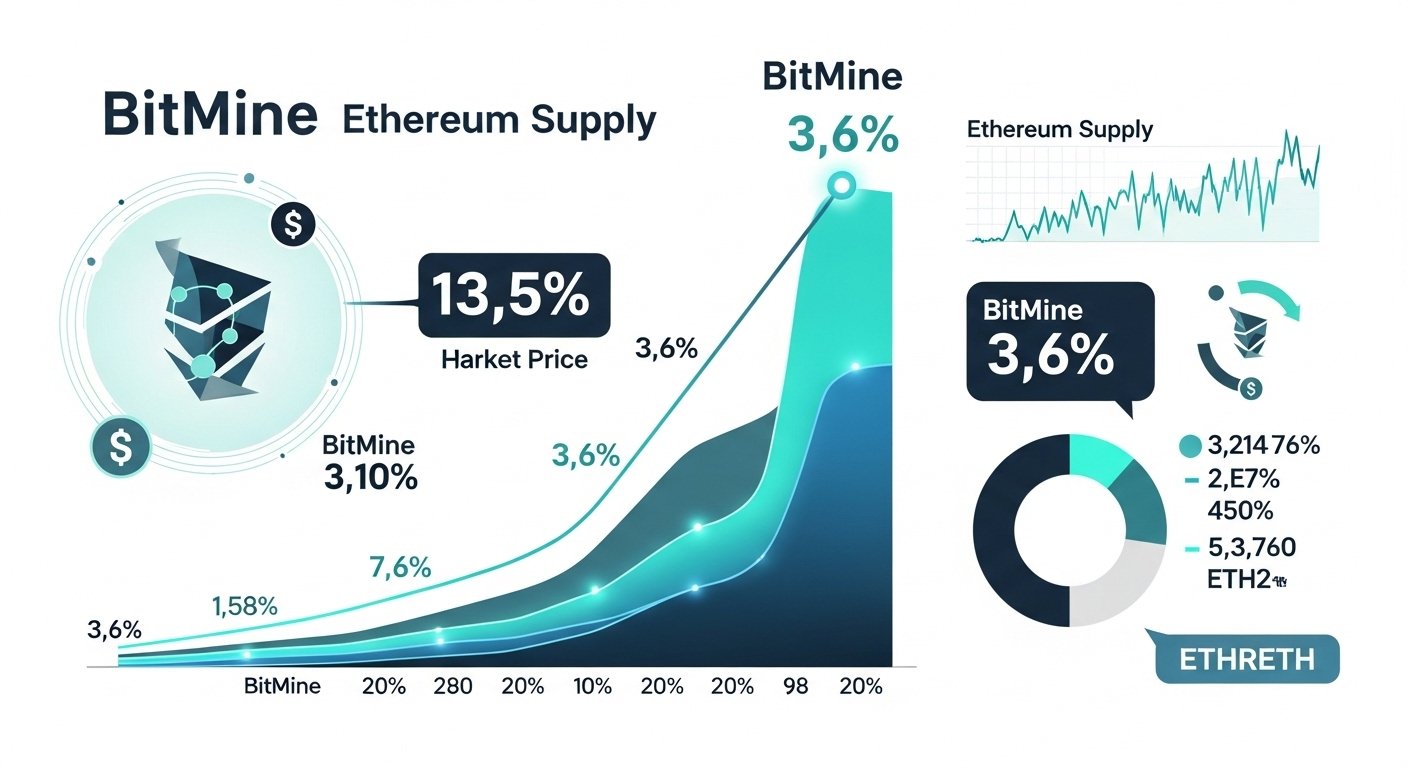 BitMine ramps Ethereum to 3.6% supply while price tests support